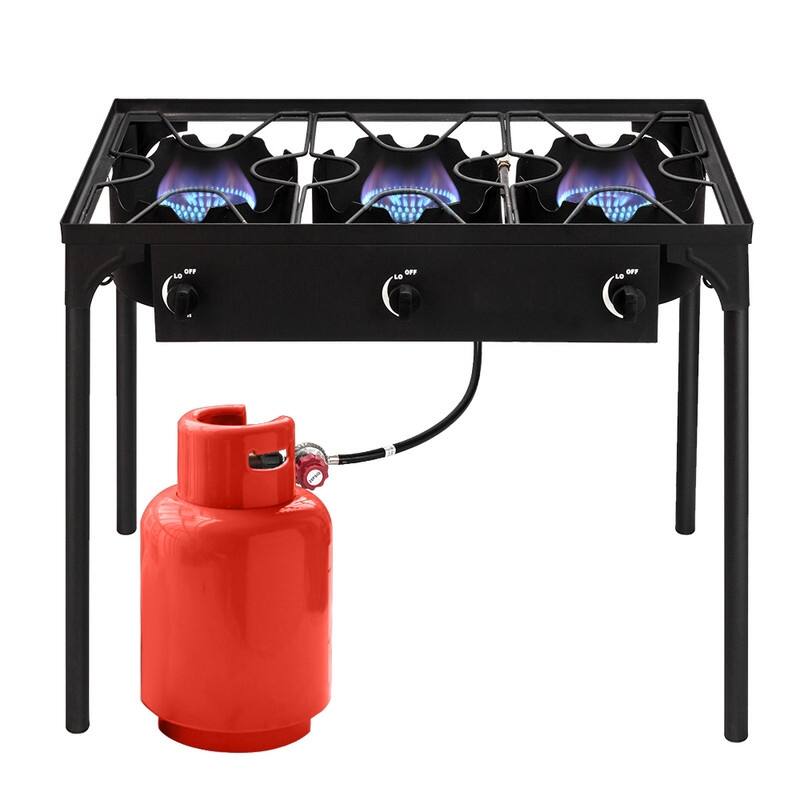 Outdoor Camping Burner Stove High Pressure Propane Gas Cooker - Natural Gas - Black