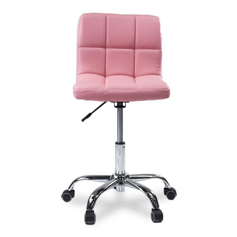 TOTO Home Office Button-Tufted Desk Chair, Armless Thick Cushion