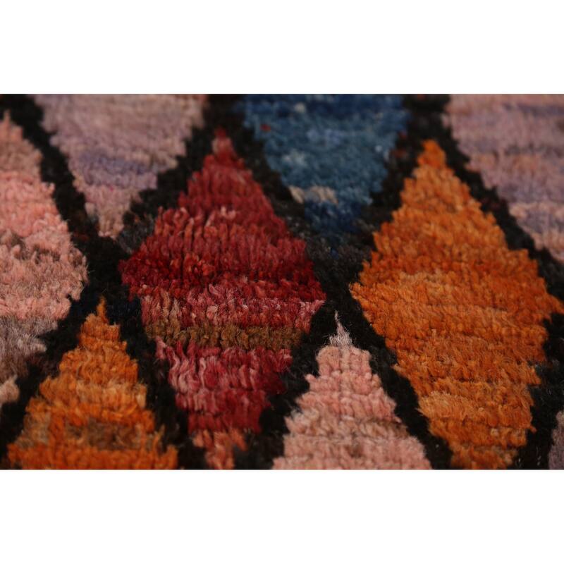 Multi-Color Trellis Moroccan Oriental Area Rug Handmade Wool Carpet - 6'9" x 9'7"