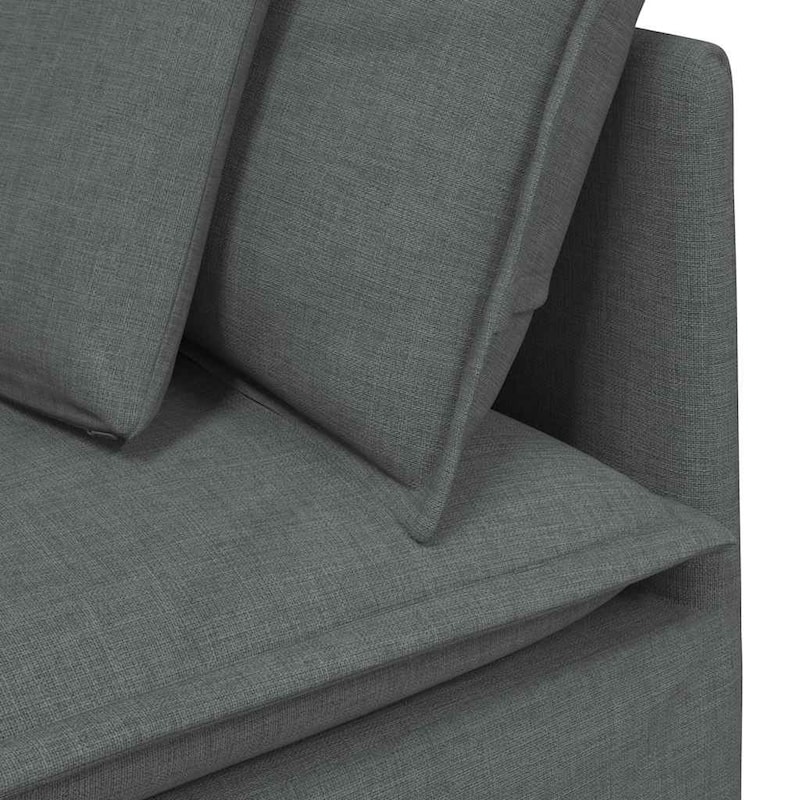 vidaXL Modular Sofa Dark Grey Fabric Upholstery (100% Polyester) Oversized - 39.4 x 118.1 x 25.2 in