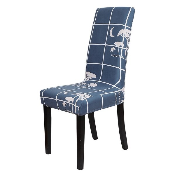 Chair covers soft spandex fit stretch short dining top room chair covers with printed pattern