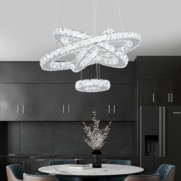 Maxax 4 - Light Unique LED Chandelier with Crystal Accents