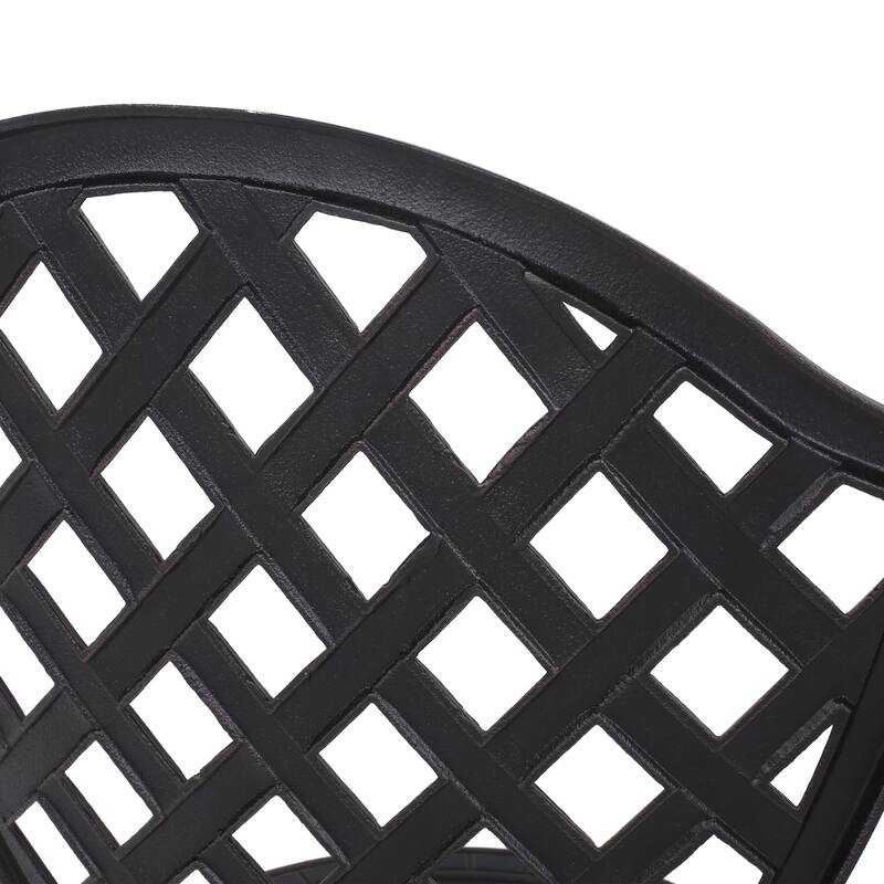 Roomfitters 3-Piece Metal Bistro Set Outdoor Patio Dining Furniture with Round Table and 2 Chairs, Black