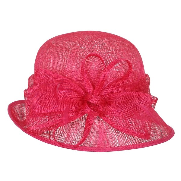 Shop Chicheadwear Small Bucket Sinamay Hat W Bow Center And Feather Overstock 23159617