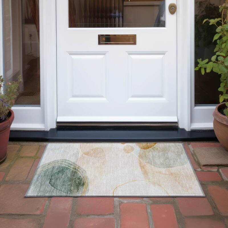 Belu Artistic Abstract Weather Resistant Timeless Fusion Outdoor Rug