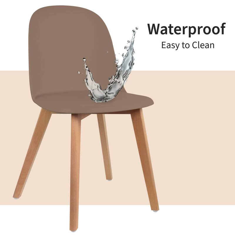 Set of 2 Modern Plastic Side Chairs with Wire Chrome Legs Ergonomic Dining Chairs for Kitchen, Dining Room, Office & Living Room