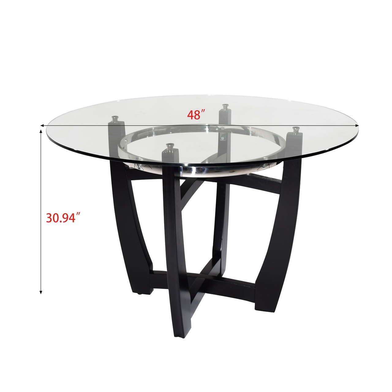 Shop 48 Inch Round Glass Top Dining Table Overstock 32339310
