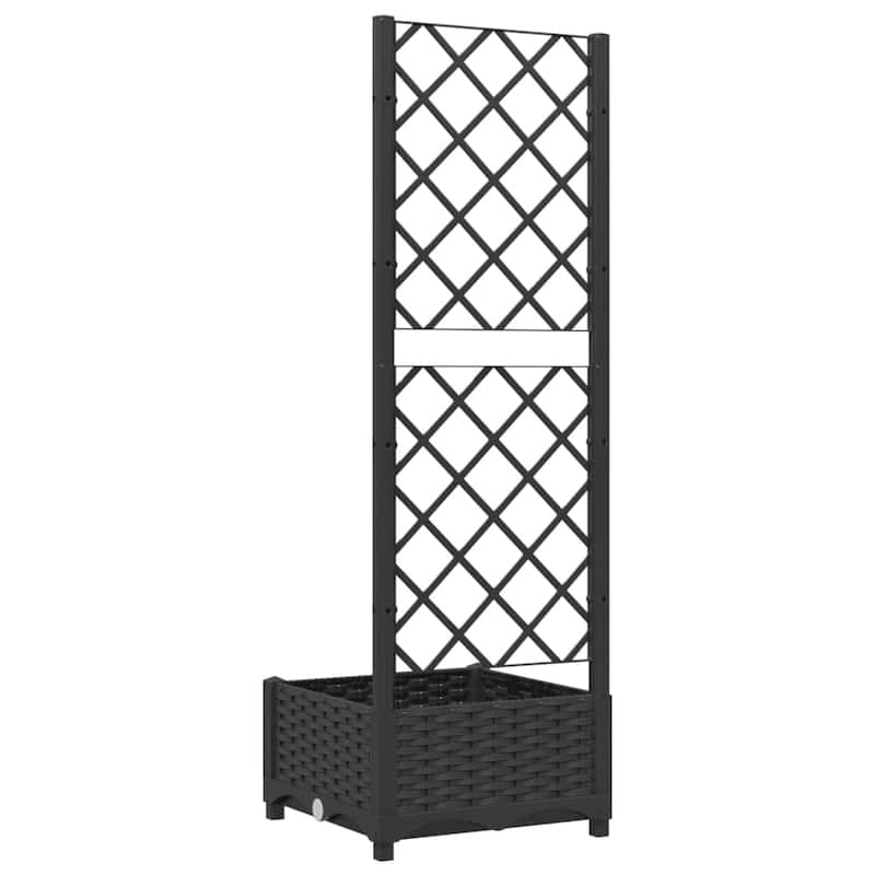 vidaXL Garden Planter with Trellis Plant Pot Flower Box Raised Bed Outdoor PP