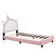 preview thumbnail 5 of 8, Twin Size Unicorn-Shaped Headboard Platform Bed with Upholstered Design and Sturdy Construction
