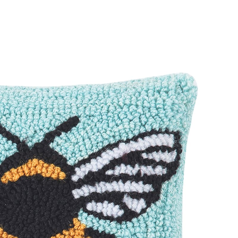 8" x 8" Bumble Bee Hooked Petite Throw Pillow