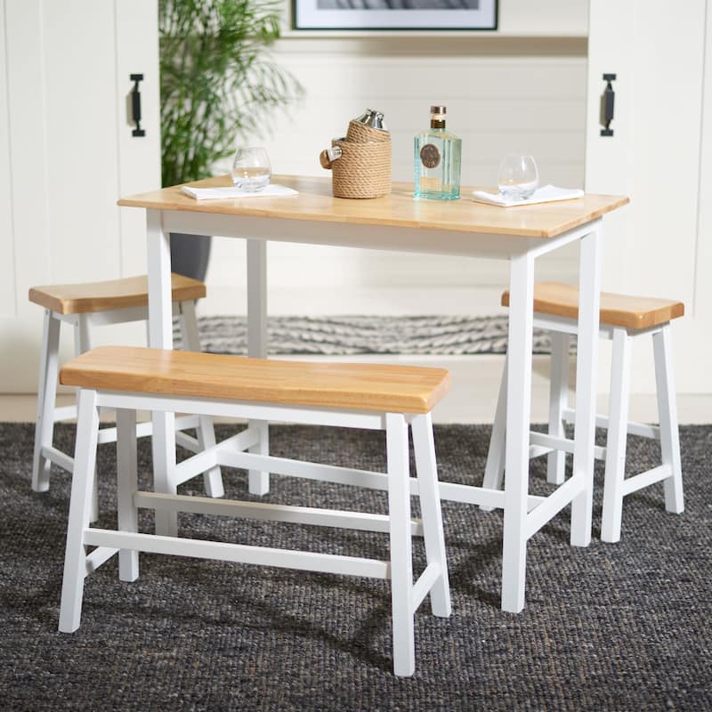 SAFAVIEH Phil 4-Piece Counter-Height Bench And Stool Pub Set - 24Wx44Dx36H