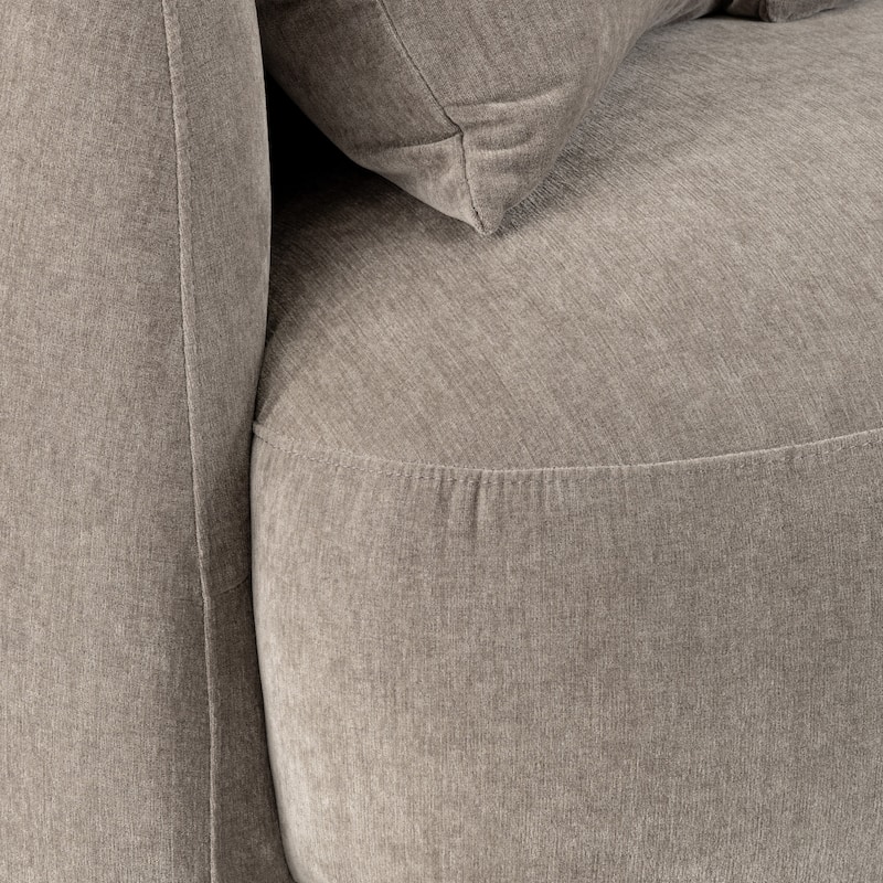 Sagebrook Home Neutral Modern 4 Seat Rectangle Curved Sofa - 117" x 49" x 31"
