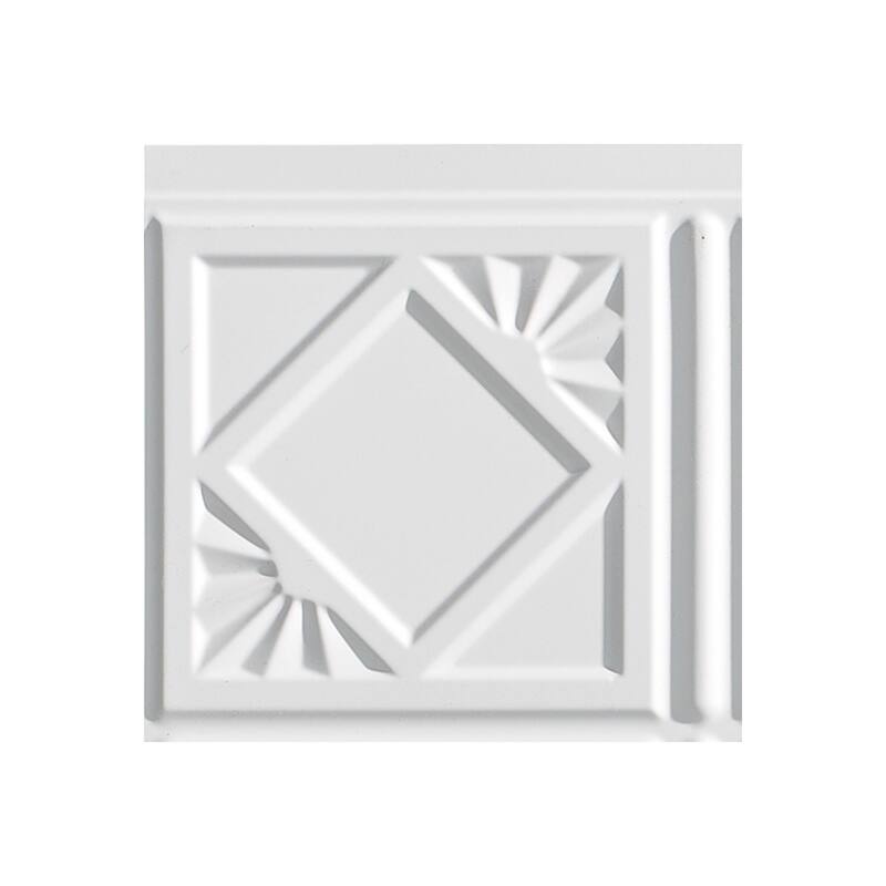 FASÄDE Traditional Style 4 Decorative Vinyl Backsplash Panel - 6X6 Inch Sample - Matte White
