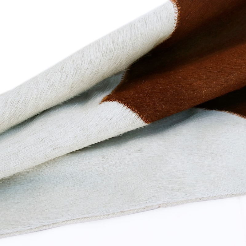 Sevita Ivory/Brown Color Block Faux Leather Square Throw Pillow