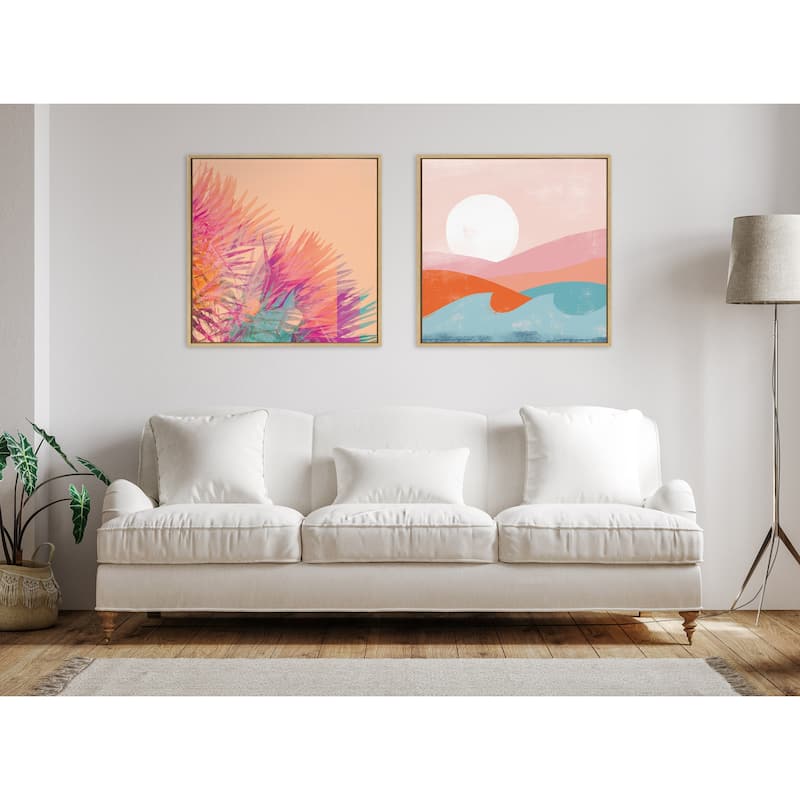 Kate and Laurel Sylvie Sun Burn 2 Framed Canvas by Alicia Bock