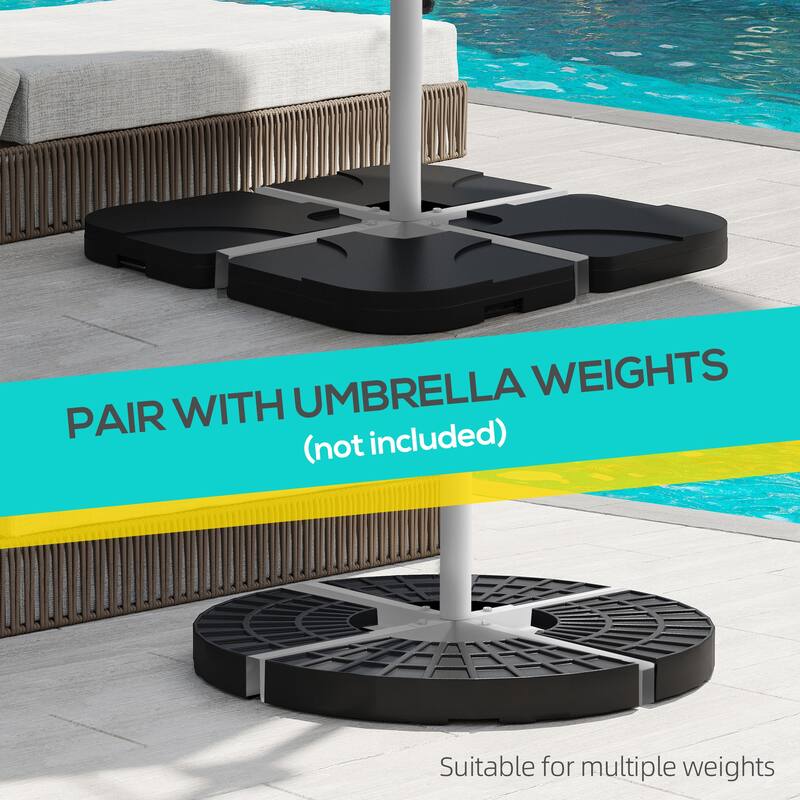 Outsunny Outdoor Universal Cross Brace Stand for Small Offset Umbrella and Market Umbrella, Cross Umbrella Base