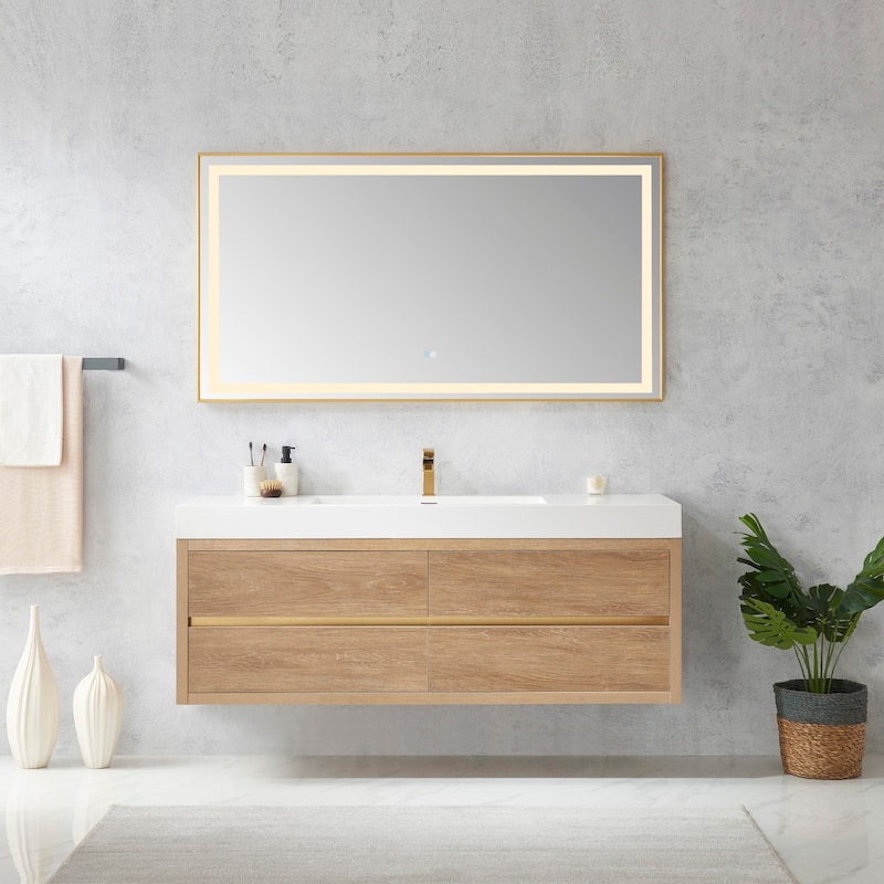 Miseno MV703160 Palencia 60" Wall Mounted Single Basin Vanity Set with