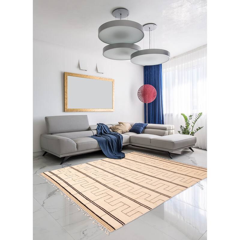 ECARPETGALLERY Hand-knotted Pak Finest Marrakesh Cream Wool Rug - 8'3 x 10'0