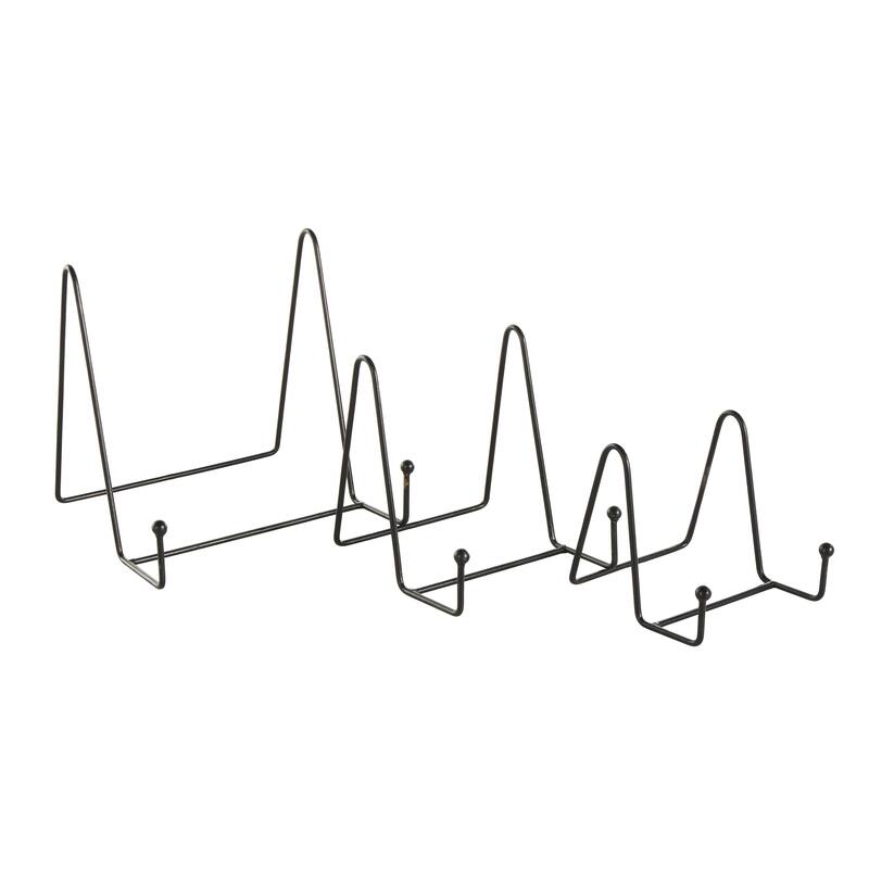 Metal Wide Triangle Display Easel - Set of 3 Black - Roche River Decor