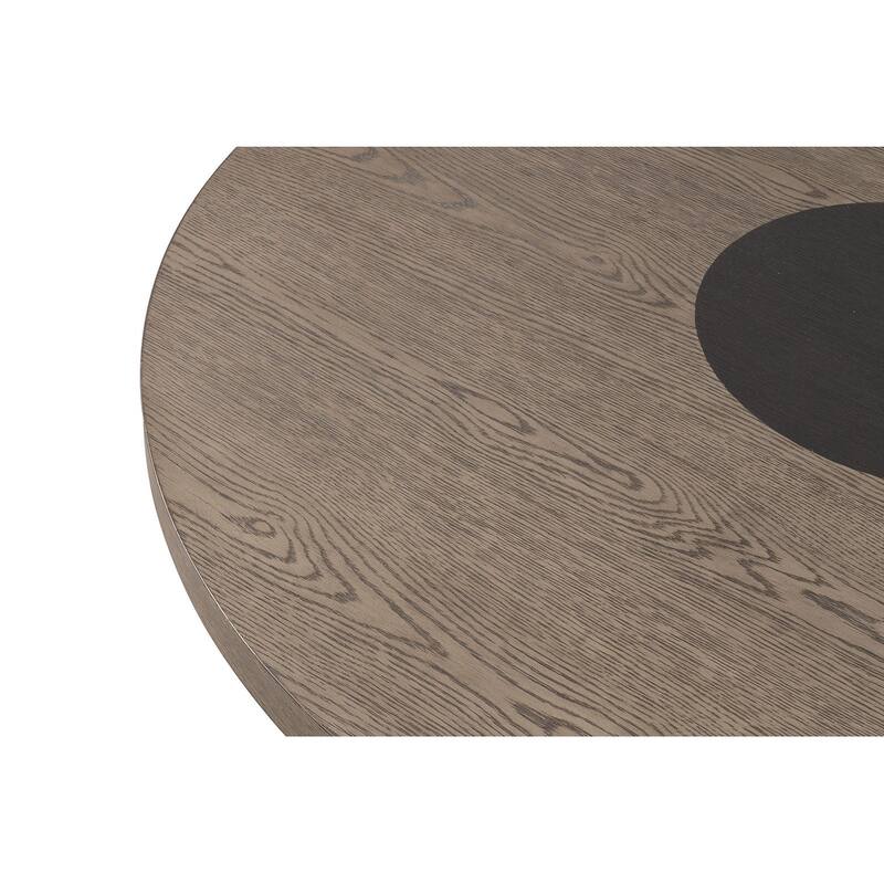 5pc Dark Walnut Finish Dining Set Round Table and Chairs