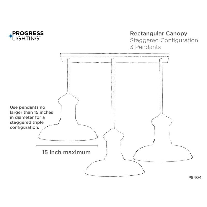 Progress Lighting 3 Point 23-1/4" Wide Pendant Suspension Canopy