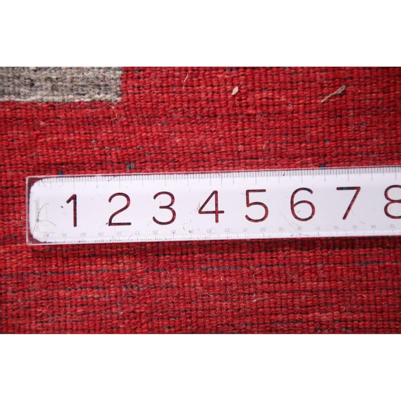 Striped Gabbeh Oriental Area Rug Hand-Knotted Multi-Color Wool Carpet - 8'1" x 9'8"