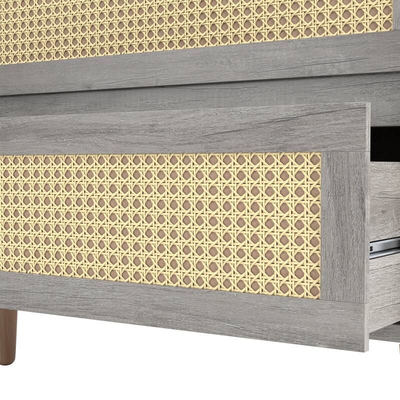 DH BASIC Boho Chic Beach 63-inch Wide Rattan 6-Drawer Dresser by Denhour