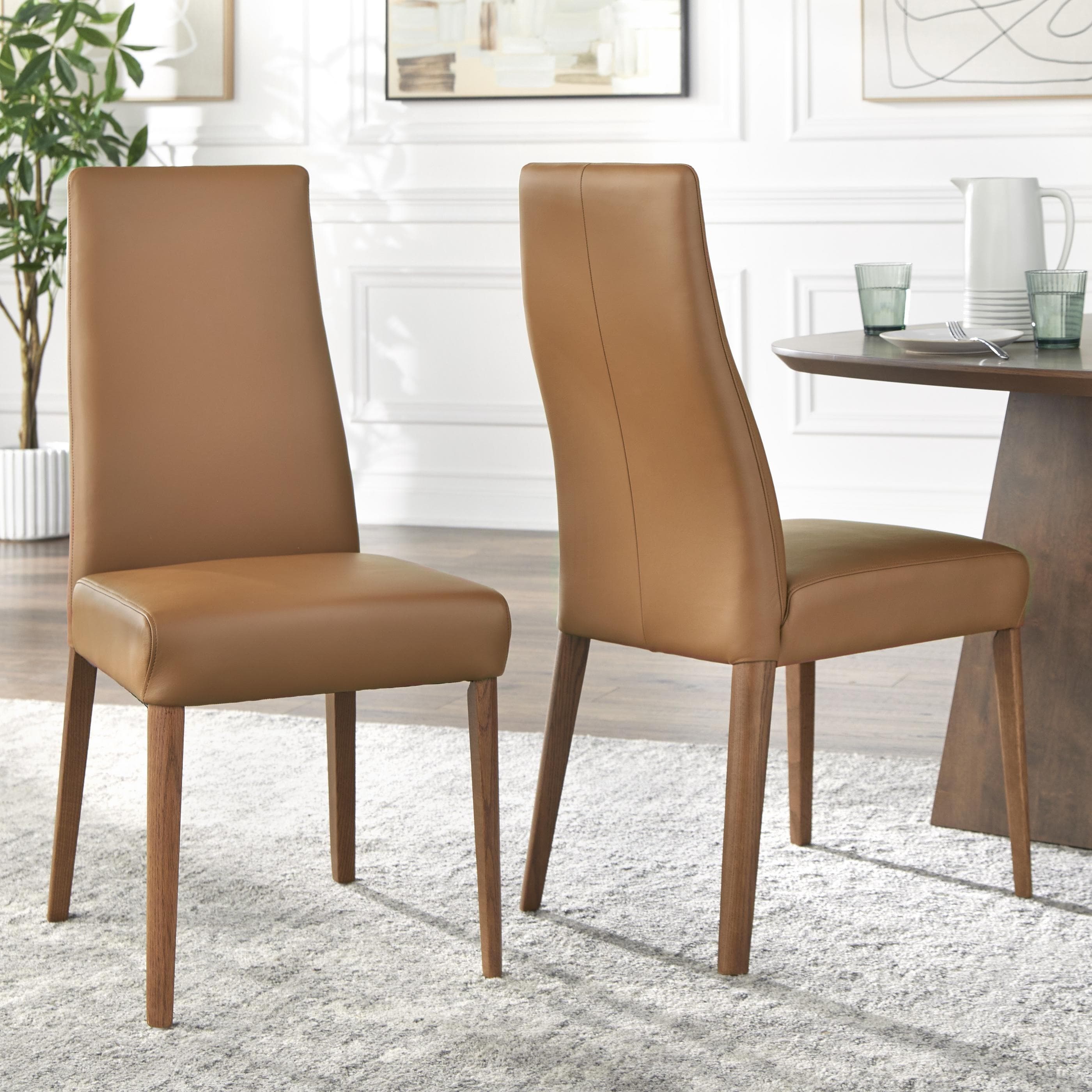 Lifestorey Ross Leather Dining Chairs (Set of 2)