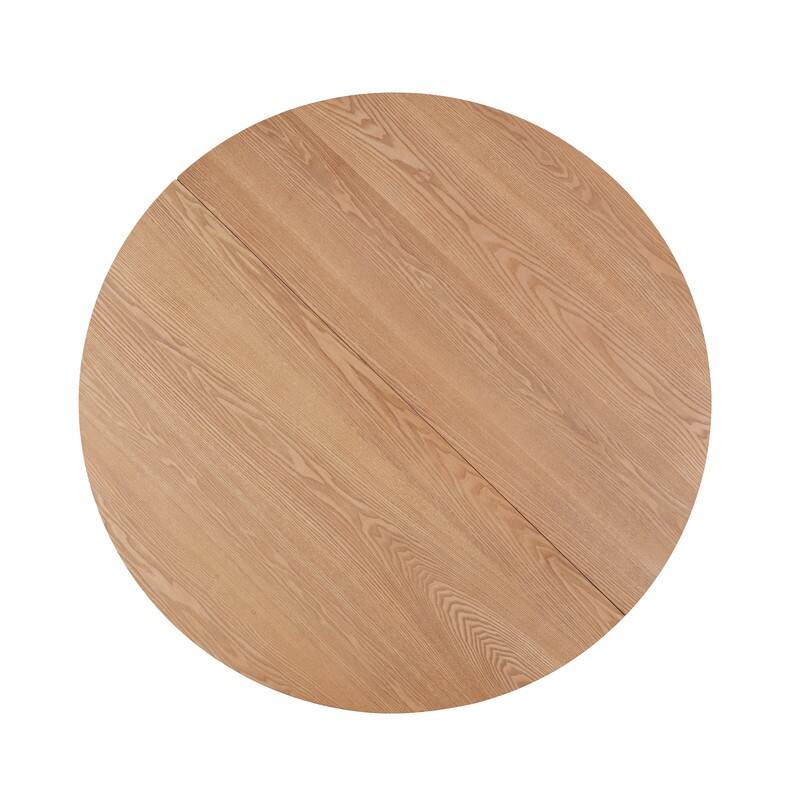48-inch Round Dining Table for 4 - Farmhouse Pedestal Base Kitchen Table