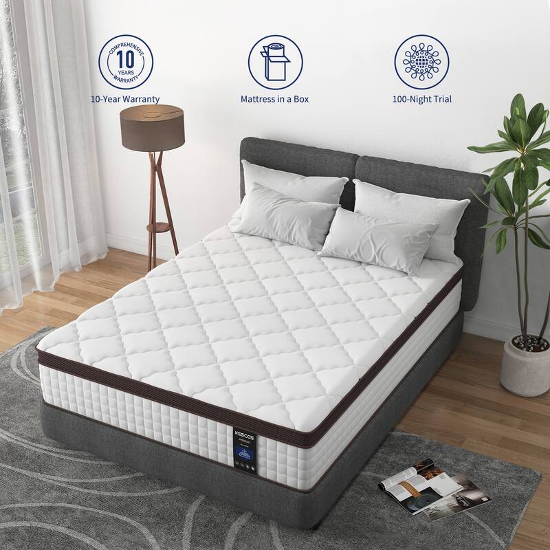 Kescas 8-inch Memory Foam Motion Isolation Pocket Spring Mattress