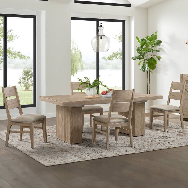 Nash Hardwood Upholstered Dining Chair, Weathered Sand
