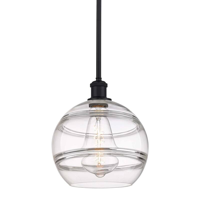 Innovations Lighting 516-1S-12-10 Rochester Pendant Rochester 10" Wide - Matte Black / Clear
