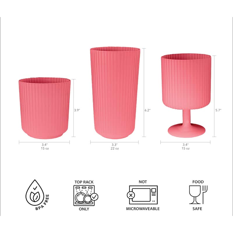 Abode Homewares Mesa PP Drinking Glass - 15 oz - Set of 6