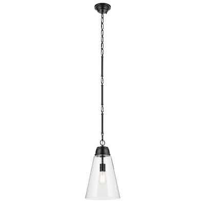 Kichler Lighting Marsailli 19" 1-Light Medium Pendant with Clear Glass in Black - 11.5