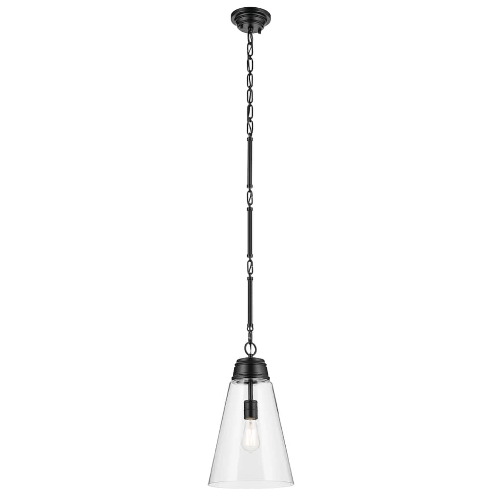 Kichler Lighting Marsailli 19" 1-Light Medium Pendant with Clear Glass in Black - 11.5