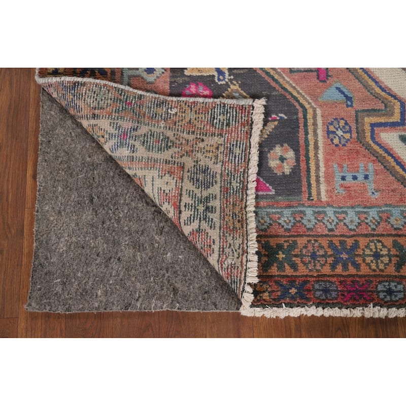 Hamedan Vintage Persian Area Rug Handmade Wool Carpet - 5'0" x 9'9"