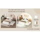 preview thumbnail 11 of 11, Modern Full Bed Frame with Trundle & 2 Drawers, White High Gloss Finish, White+Oak
