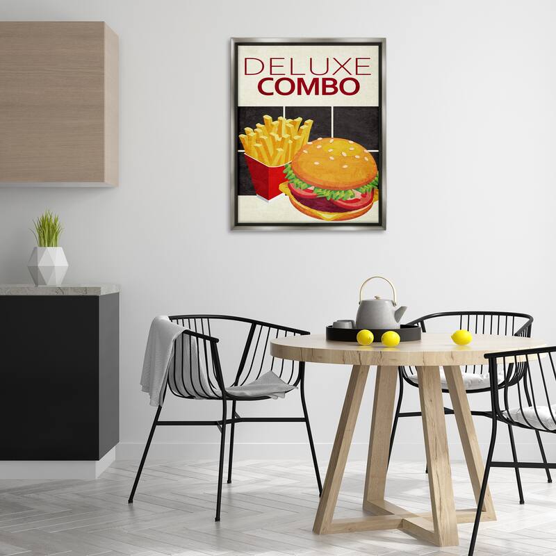Stupell Deluxe Combo Fast Food Framed Floater Canvas Wall Art Design By Kim Allen