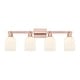 preview thumbnail 92 of 137, Innovations Lighting Downtown Urban - Bridal Veil - 4 Light 32" Bath Vanity Light Gloss White/Antique Copper