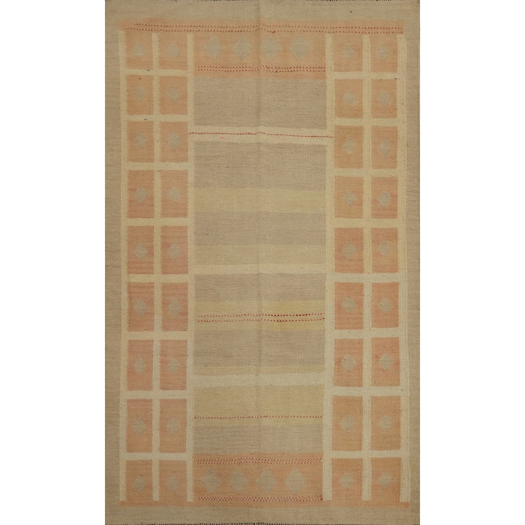 Hand Woven Southwestern Wool Brown Geometric Area Rug - 5' 11'' X 4' 0''