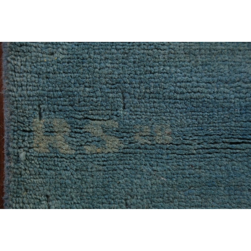 Light Blue Gabbeh Modern Rug Handmade Wool Carpet - 3'9" x 6'0"