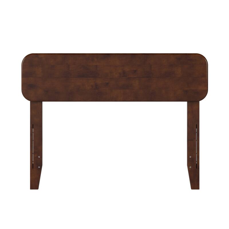 Twin Solid Wood Headboard in Walnut with Smooth Finish and Sleek Contemporary Style for Bedroom