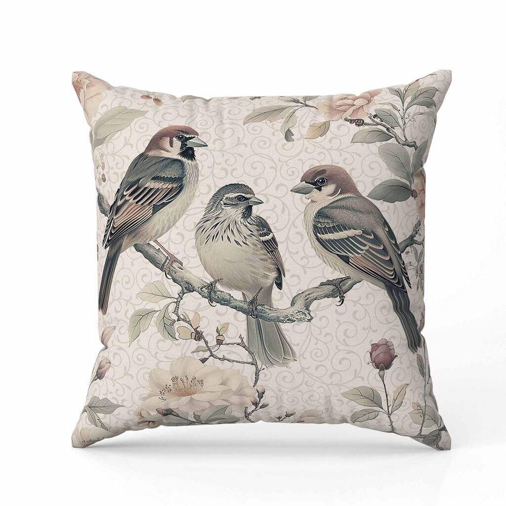 Branch Buddies Faux Suede Reversible Throw Pillow Beige and Green