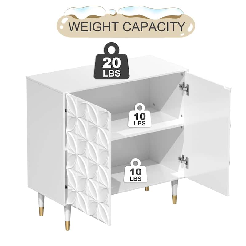 2 Door White Locker Accent Cabinet