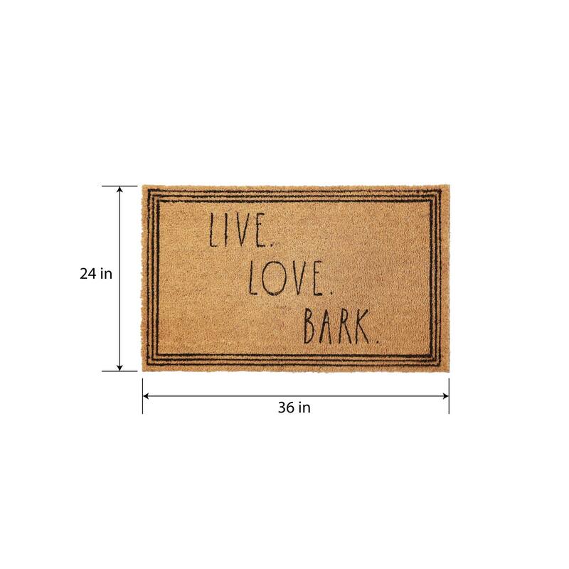 Rae Dunn Eviromentally Friendly Pet Themed Coir Welcome Mat - 24" x 36"