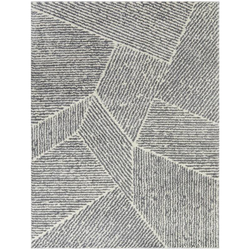 Larsen Modern Varied Stripes Area Rug - 7'10" x 10' - Grey
