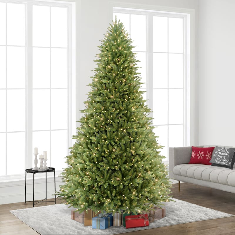 Puleo International 10' Pre Lit Fraser Fir Artificial Christmas Tree