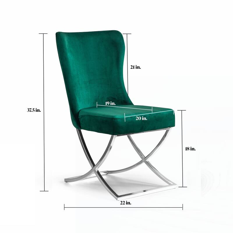 Upholstered Silver Legged Dining Chair, Set of 2
