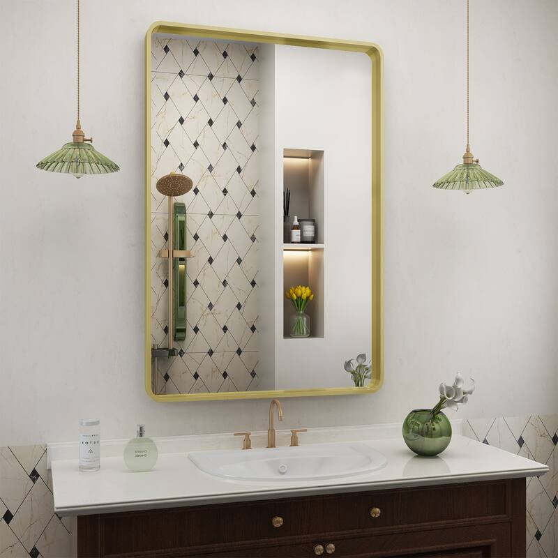 Aluminum alloy Framed Tempered Glass Wall Bathroom Vanity Mirror