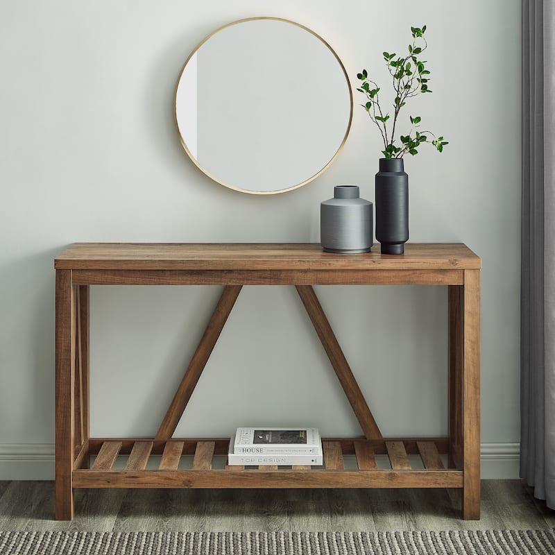 Middlebrook Paradise Hill A-Frame Entry Table - Rustic Oak
